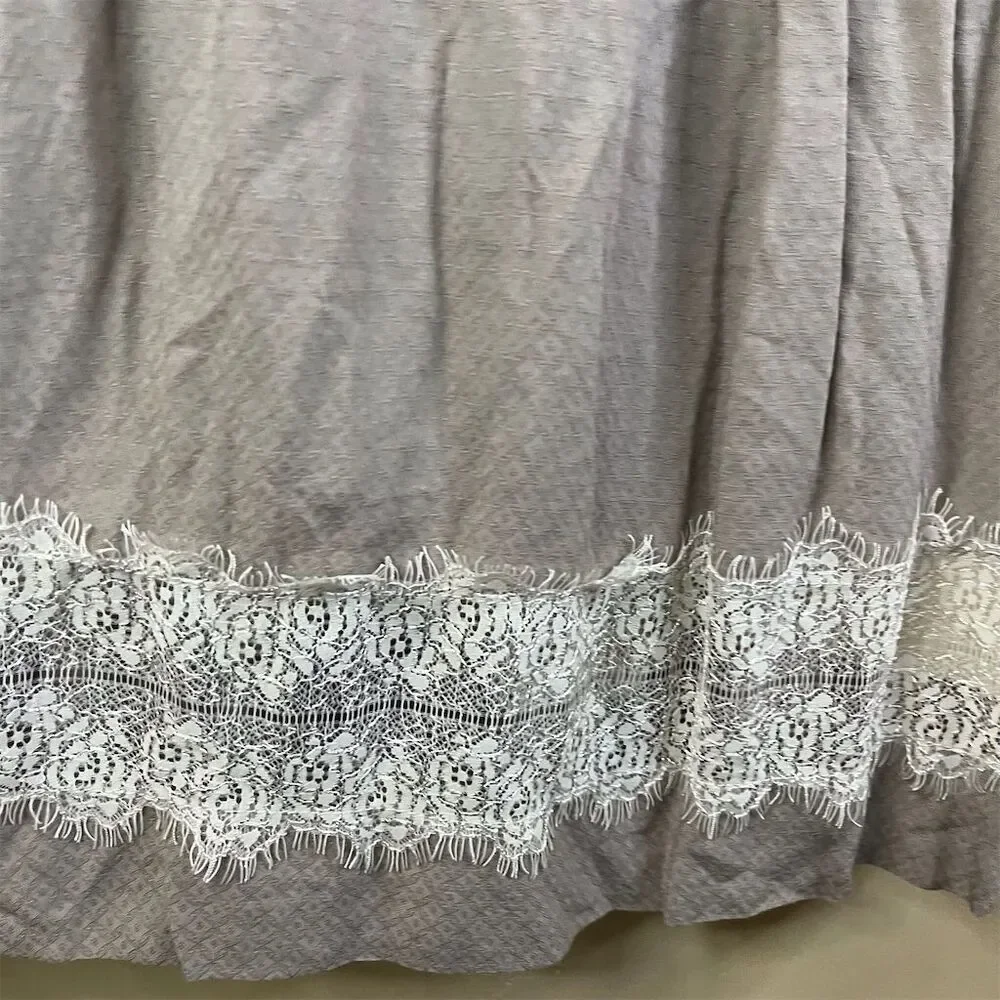 Free People Georgia Lace Detail Boho A-line Womens Dress Size‎ 6 Gray Festival